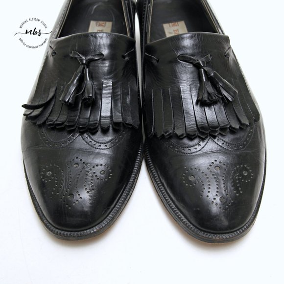 Bruno Magli Vernon Leather Tassel Loafers in Black - Picture 9 of 14